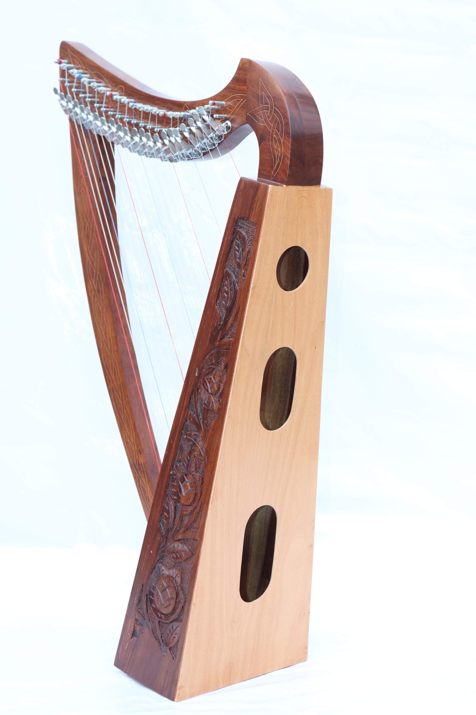 22 String Celtic Irish Lever Harp with Free Extra Strings & Tuning Key | Professional Musical Instrument for Beginners, Performances & Home Decor