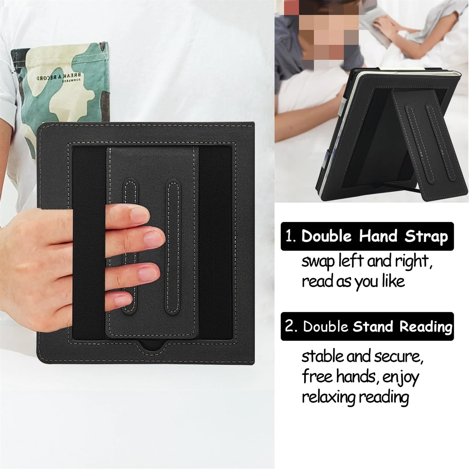 Onyx Boox Page/Leaf3 C/Leaf3/Leaf2 E-Reader Protective Cover - Auto Sleep/Wake Function & Double Hand Strap - 7