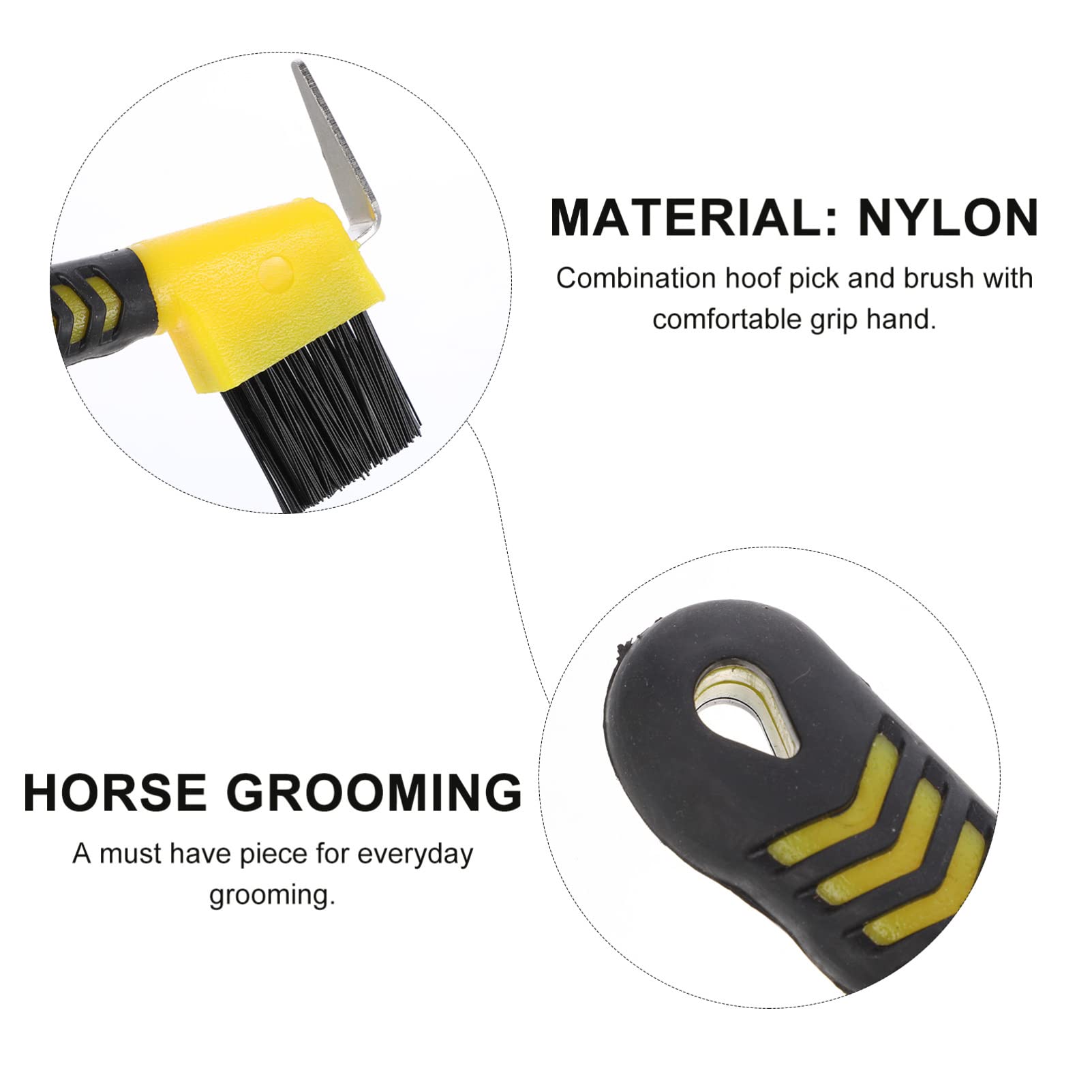 Totority Soft Grip Hoof Pick & Brush - Deluxe Horse Grooming Tool for Cleaning & Maintenance | Portable Hoof Cleaner for Horses | Perfect for Stable, Trail Riding & Show Preparation