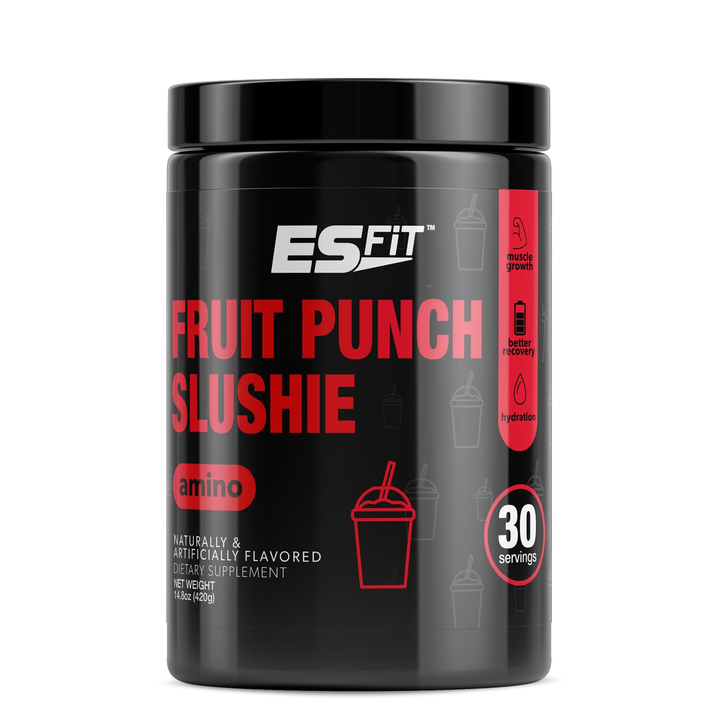 Premium Amino Powder for Workout Recovery - BCAA 2:1:1 Ratio with Electrolytes, Essential Amino Acids, Great-Tasting Fruit Punch Slushie Flavor - Lab Tested & Certified (30 Servings) - Ideal for Pre/Post Workout, Muscle Recovery & Hydration