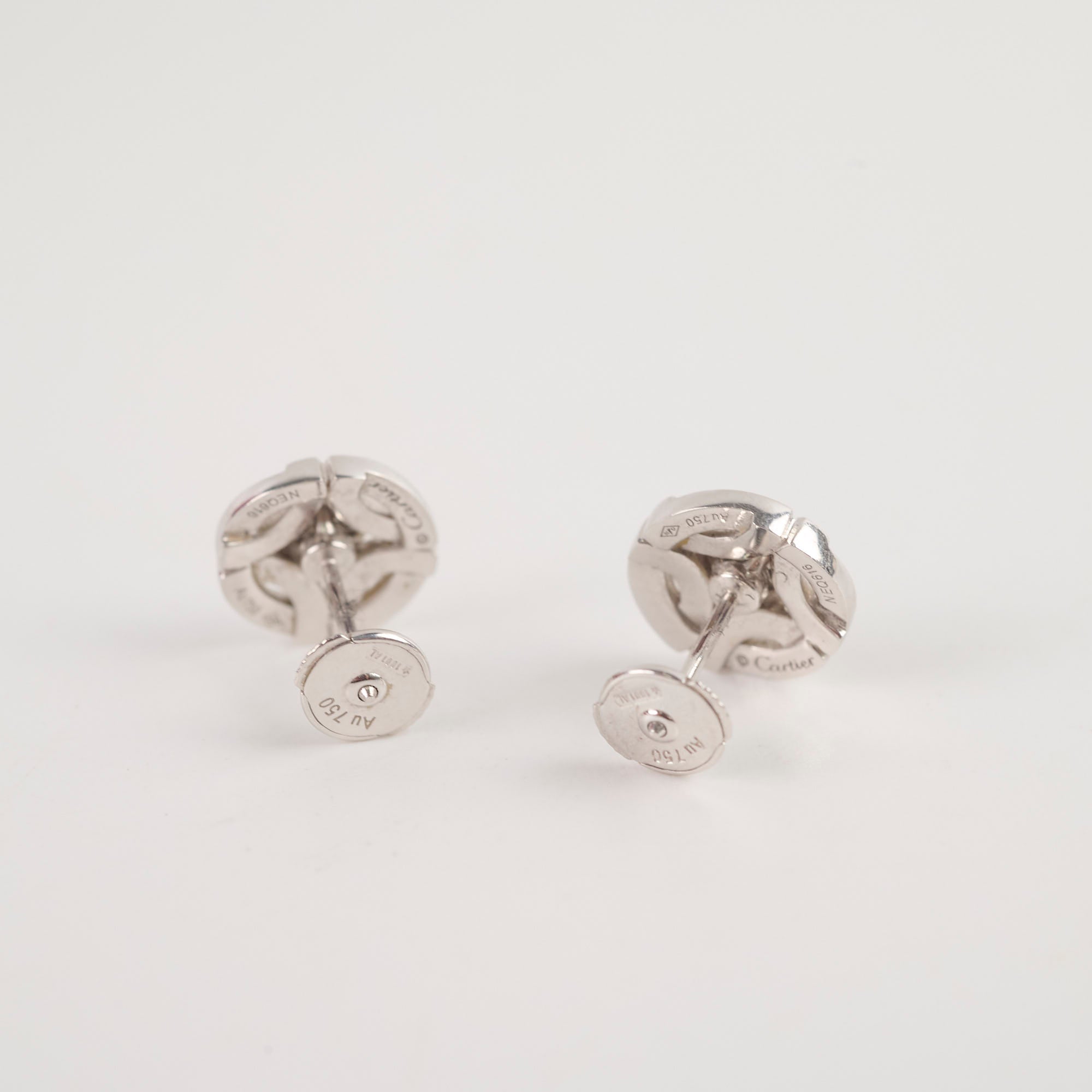 Cartier White Gold Diamond Stud Earrings 0.19 Carat - Elegant Luxury Jewelry for Women, Perfect for Weddings, Parties & Special Occasions