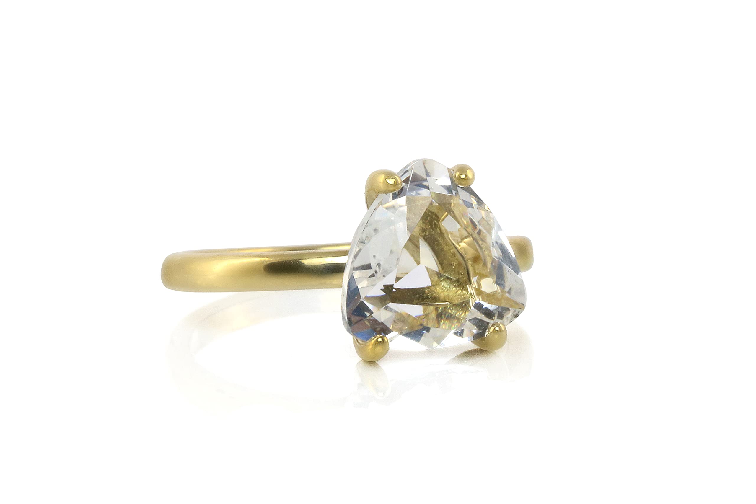 Anemone Unique Rose Gold Rings - 14k Rose Gold Crystal Quartz Engagement Ring - Elegant Jewelry Gift for Prom, Valentine's Day - Handmade with Fancy Box - Perfect for Weddings, Anniversaries & Special Occasions