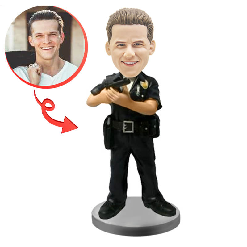 Custom Armed Police Bobblehead - Personalized Military & Law Enforcement Collectible Figurine - Perfect for Office Desk Decor, Gift for Police Officers, Military Enthusiasts, and Collectors