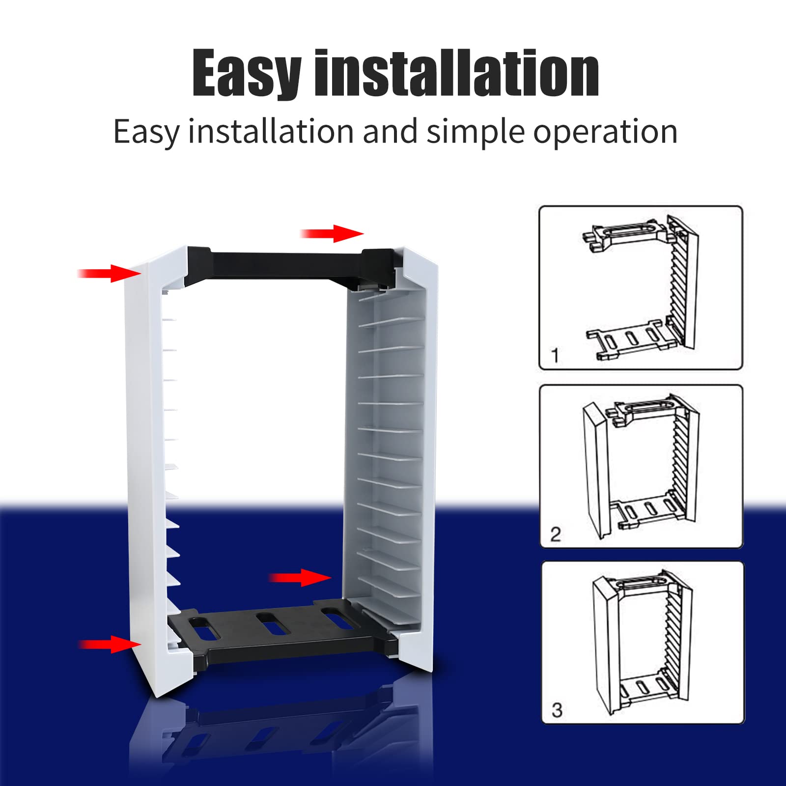 HEATFUN PS5 Game Stand - Durable Storage Tower for PS4/PS5/Xbox Series Games | Holds 12 Games | Perfect for Gaming Setup & Organized Console Accessories