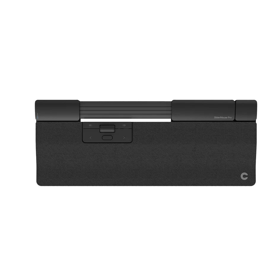 Ergonomic Contour SliderMouse Pro with Extended Vegan Leather Wrist Rest - Perfect for Office Work, Gaming & Long Computer Sessions