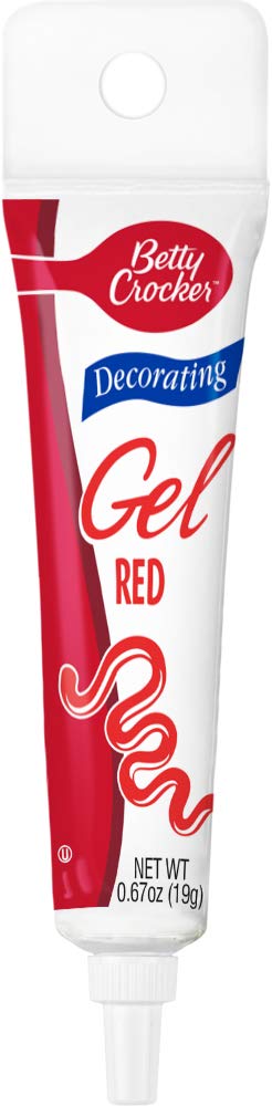 Betty Crocker Red Decorating Gel - 0.68 oz Tube for Cake, Cookie & Dessert Decorating | Easy-to-Use Icing Gel for Baking & Party Treats