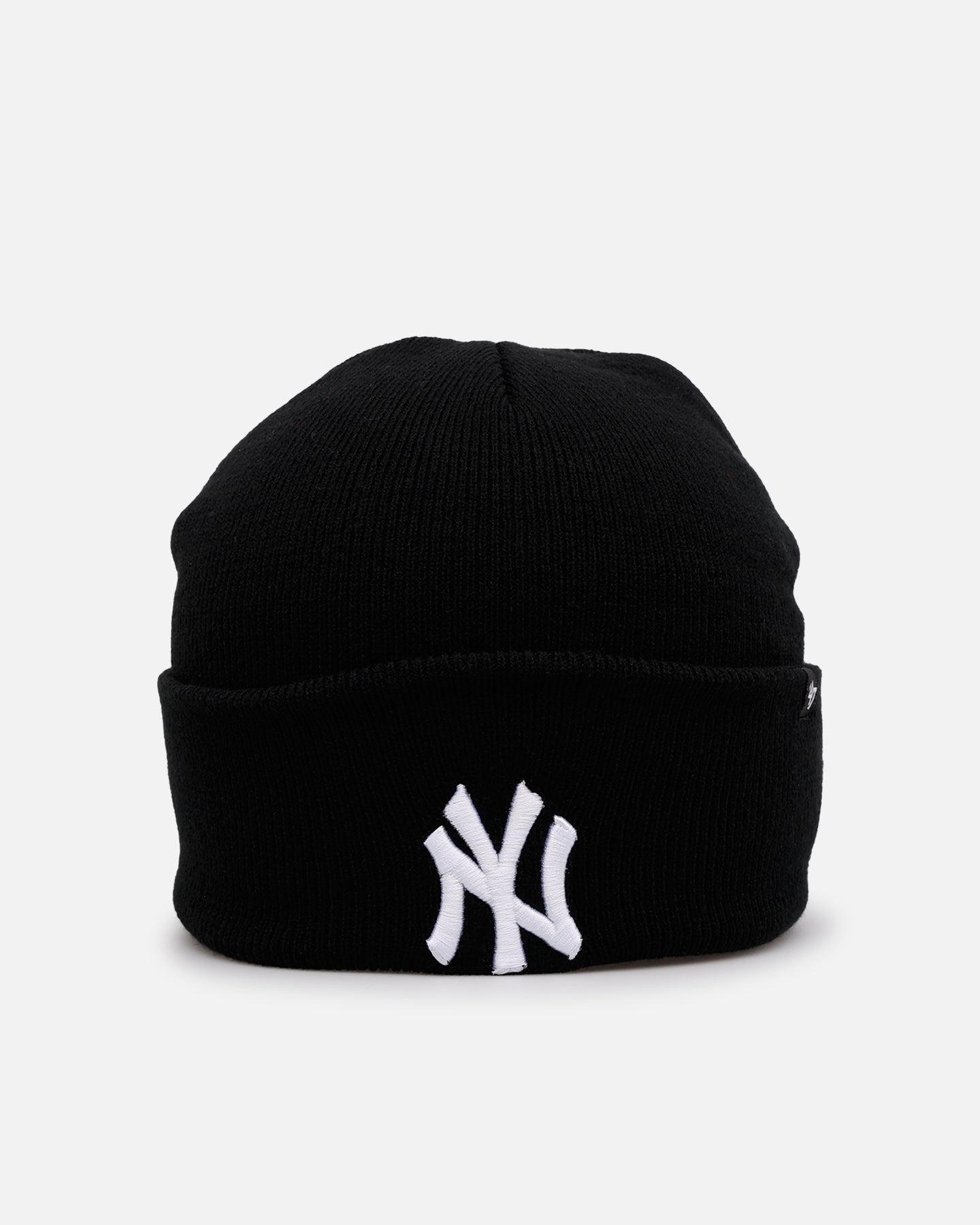 47 Brand New York Yankees Haymaker Cuff Knit Beanie - Black/White Winter Hat for Men & Women - Perfect for Baseball Games, Cold Weather & Street Style Fashion