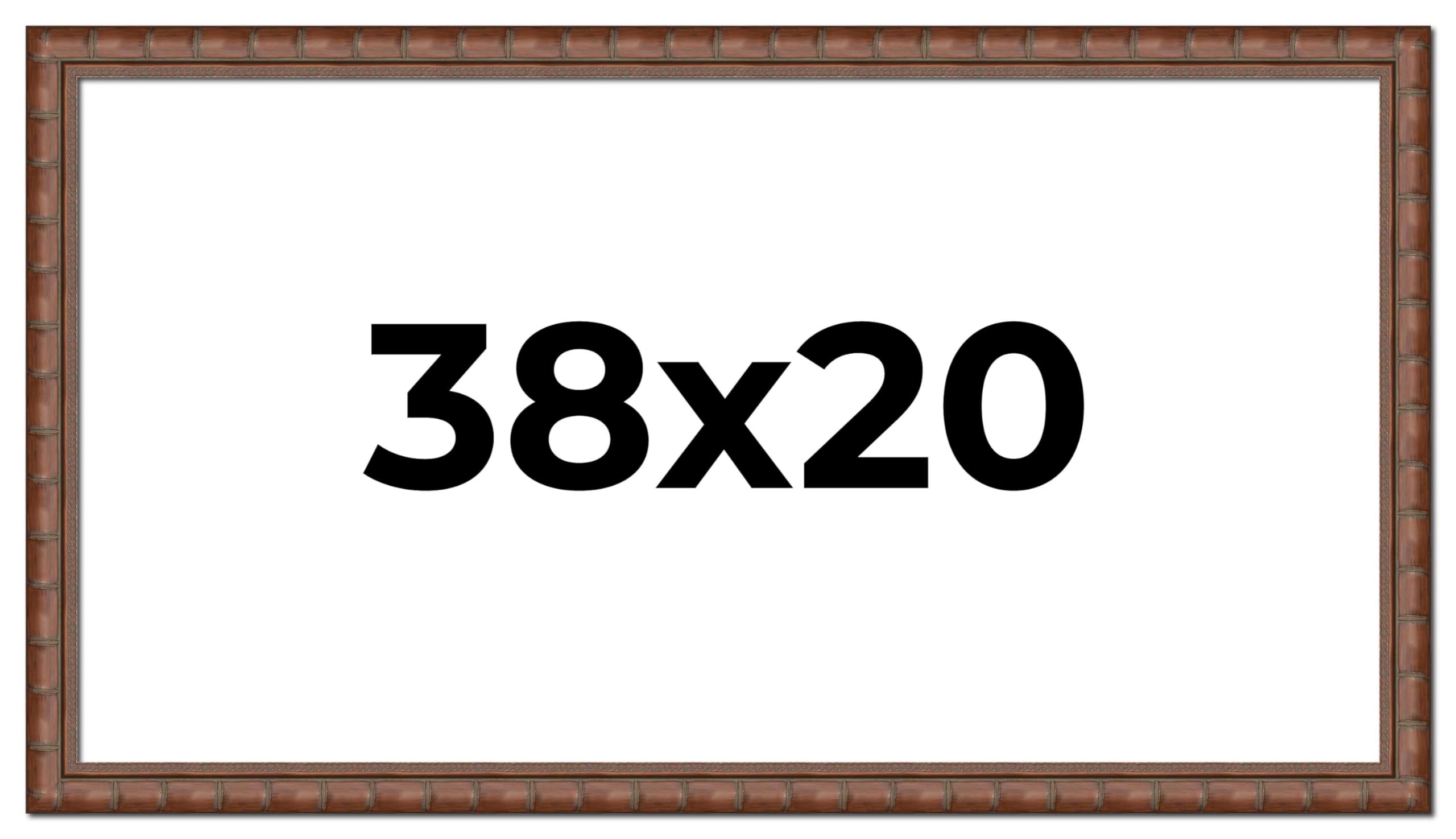 38x20 Brown Bamboo Solid Wood Picture Frame - 1.5 Inch Moulding Width with UV Acrylic Plexiglass & Foam Backing | Wall Decor for Living Room, Bedroom & Office | Includes Hanging Hardware