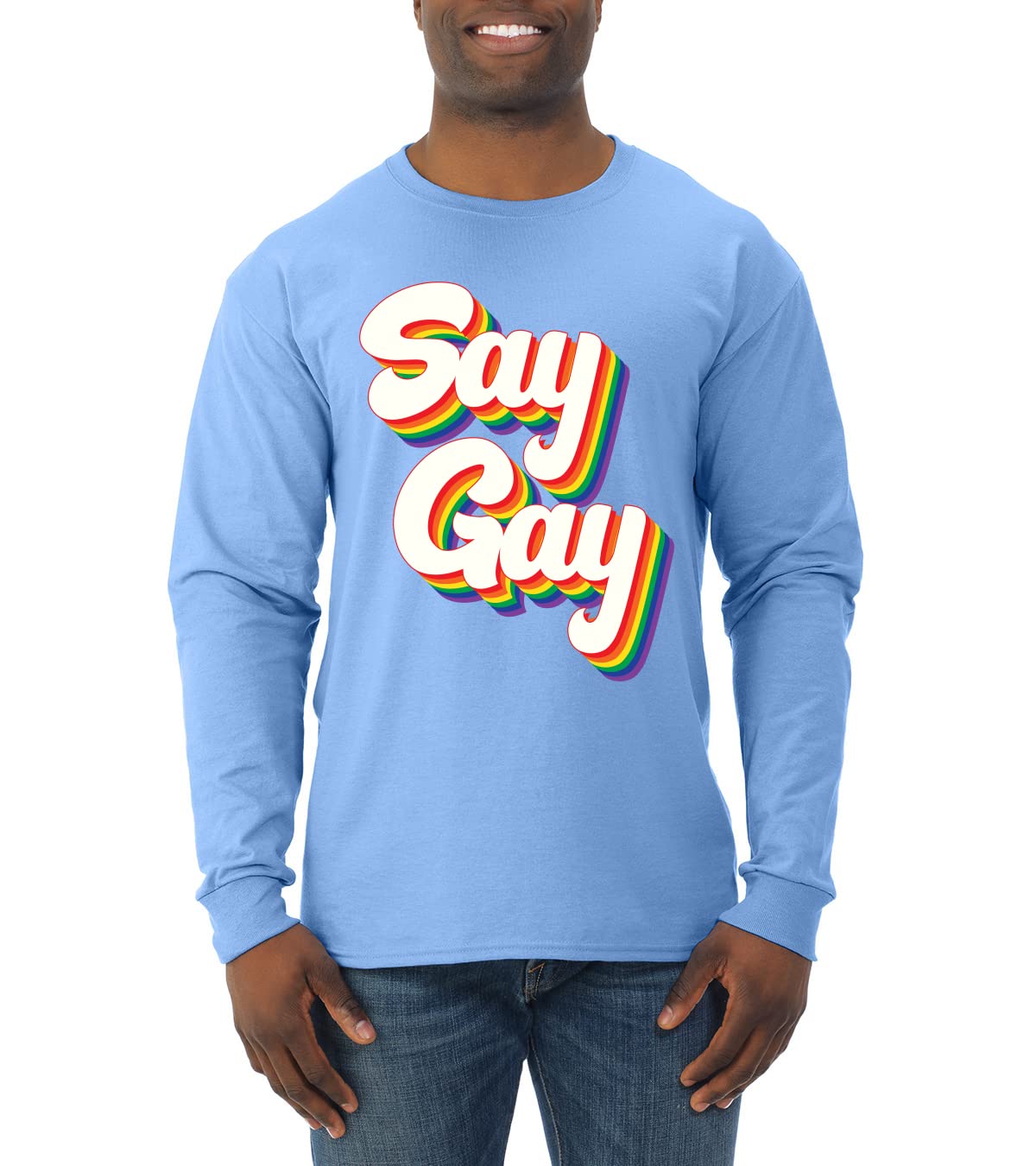 Retro Vintage Rainbow LGBT Pride Long Sleeve Shirt for Men - Gay Rights Equality T-Shirt - Perfect for Pride Parades, LGBTQ+ Events & Casual Wear