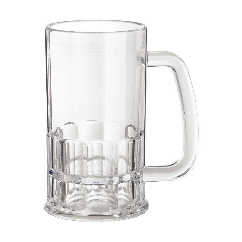 12 oz. Clear SAN Plastic Beer Mug - Shatterproof & BPA-Free for Outdoor Parties, Camping & BBQs - GET 00084 CL SAN