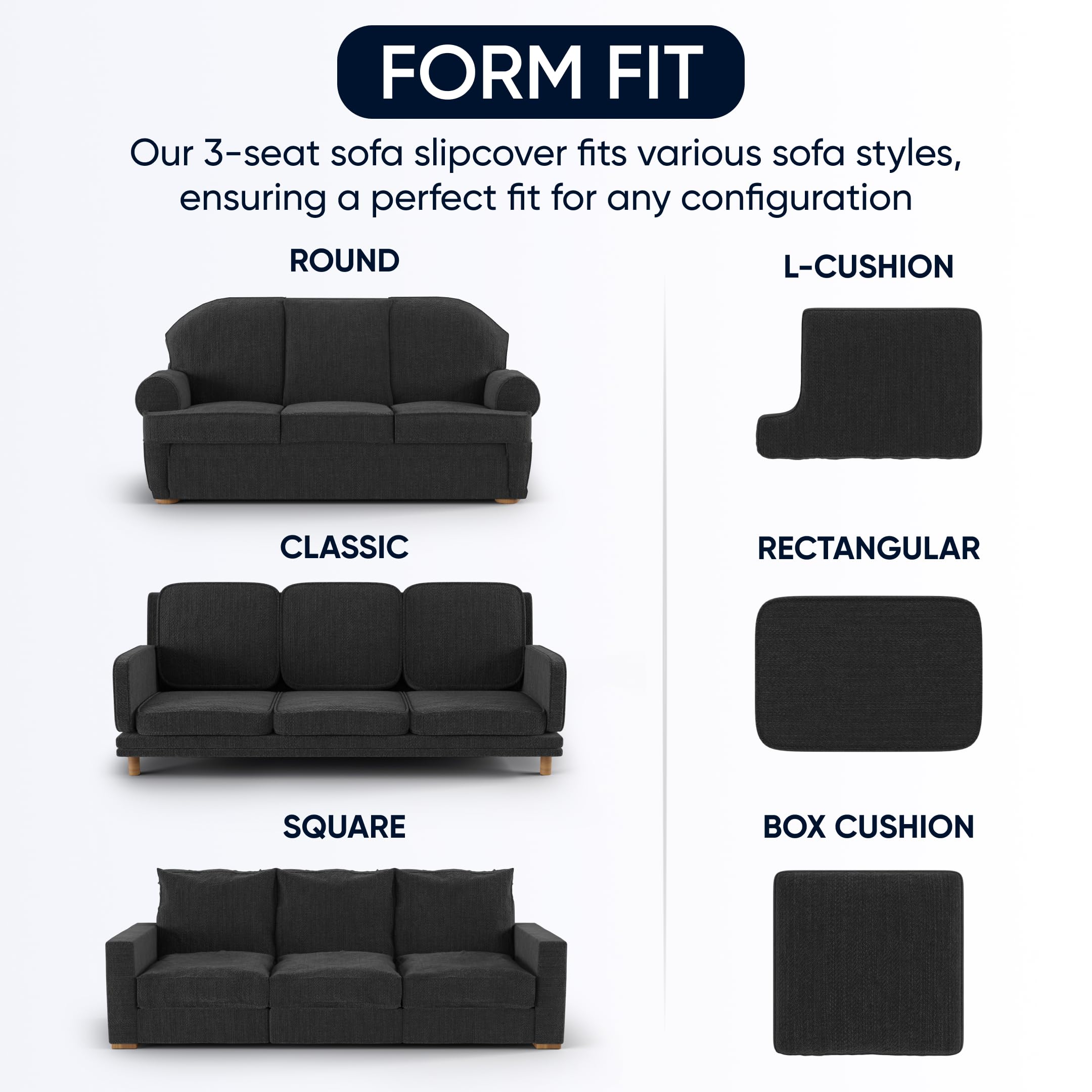 PAULATO BY GA.I.CO. Stretch Sofa Slipcover - Soft Polyester Fabric Couch Cover - Washable 1-Piece Form Fit Protector for Pets - Velvet Collection in Ivory - Perfect for Living Room, Family Room & Pet-Friendly Homes
