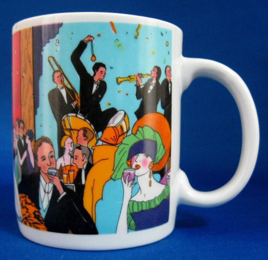 Starbucks Mug 1920s Jazz Club Design - Art Deco Colorful Coffee Cup for Home & Office Use (2001 Collection) | Perfect Gift for Coffee Lovers & Vintage Enthusiasts