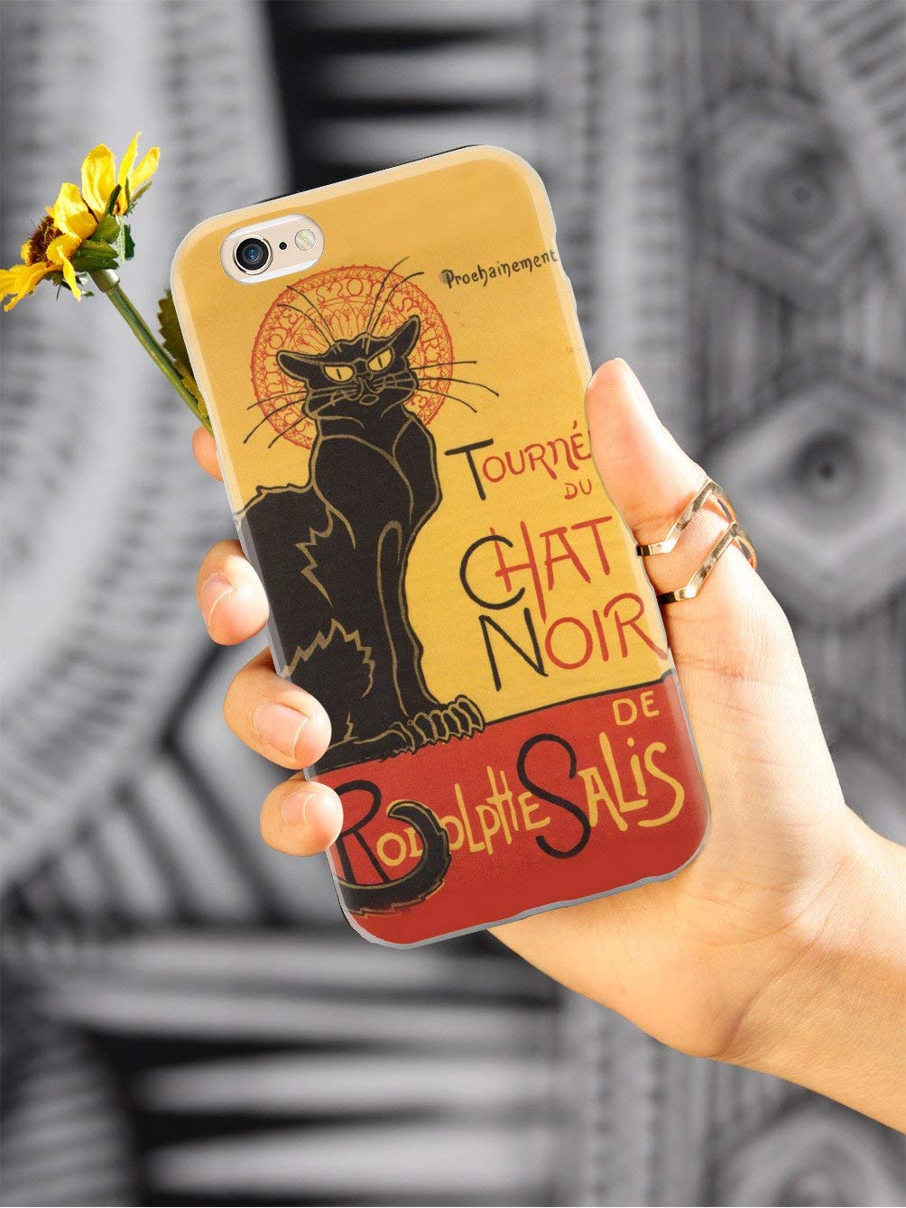Inspired Cases - Premium 3D Textured Protective Phone Case Compatible with Apple iPhone X/Xs - Le Chat Noir Design - Perfect for Everyday Use, Travel & Gift Giving