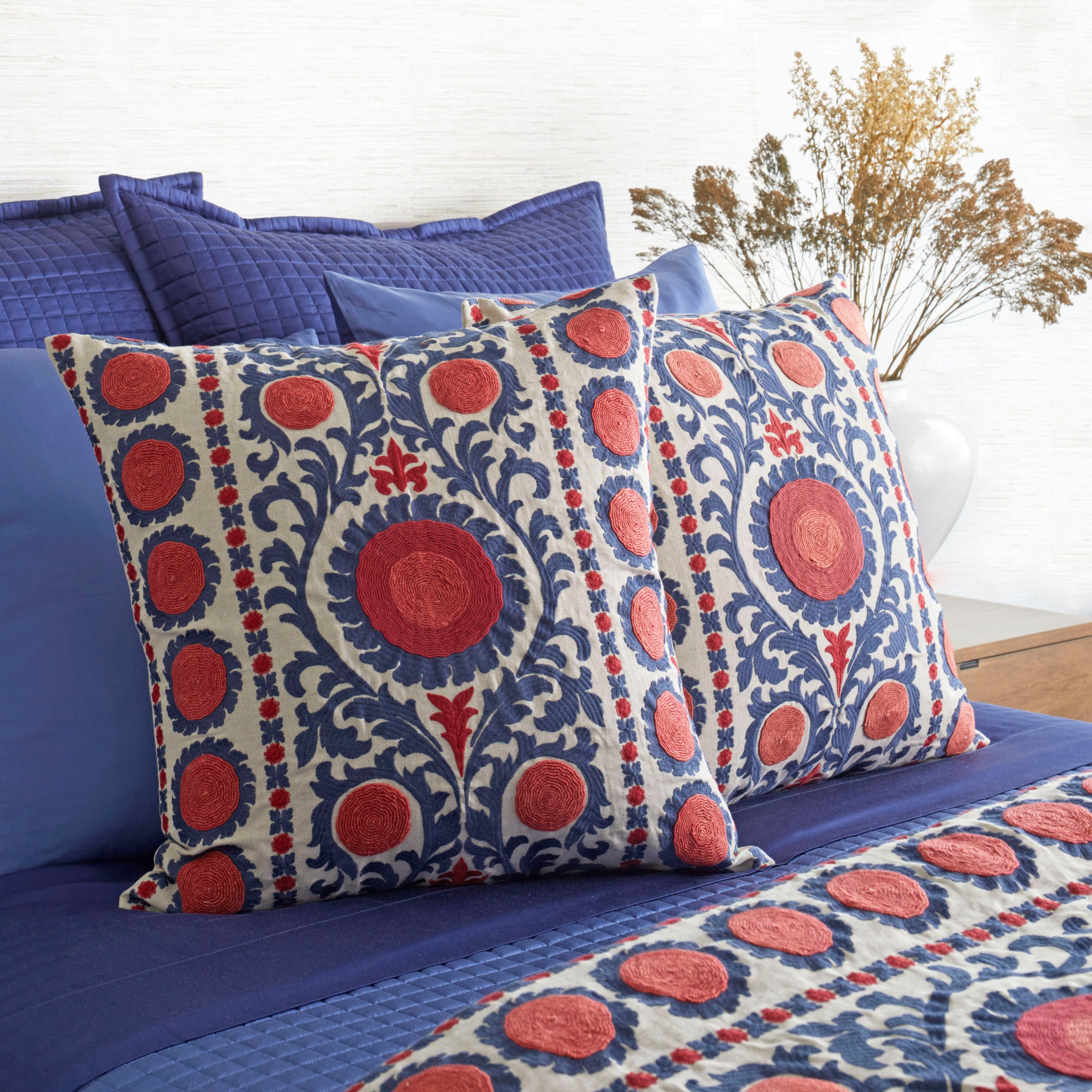 Handmade Suzani Throw Blanket - Boho Chic Cotton Afghan Throw - Perfect for Sofa, Bed, or Outdoor Picnic