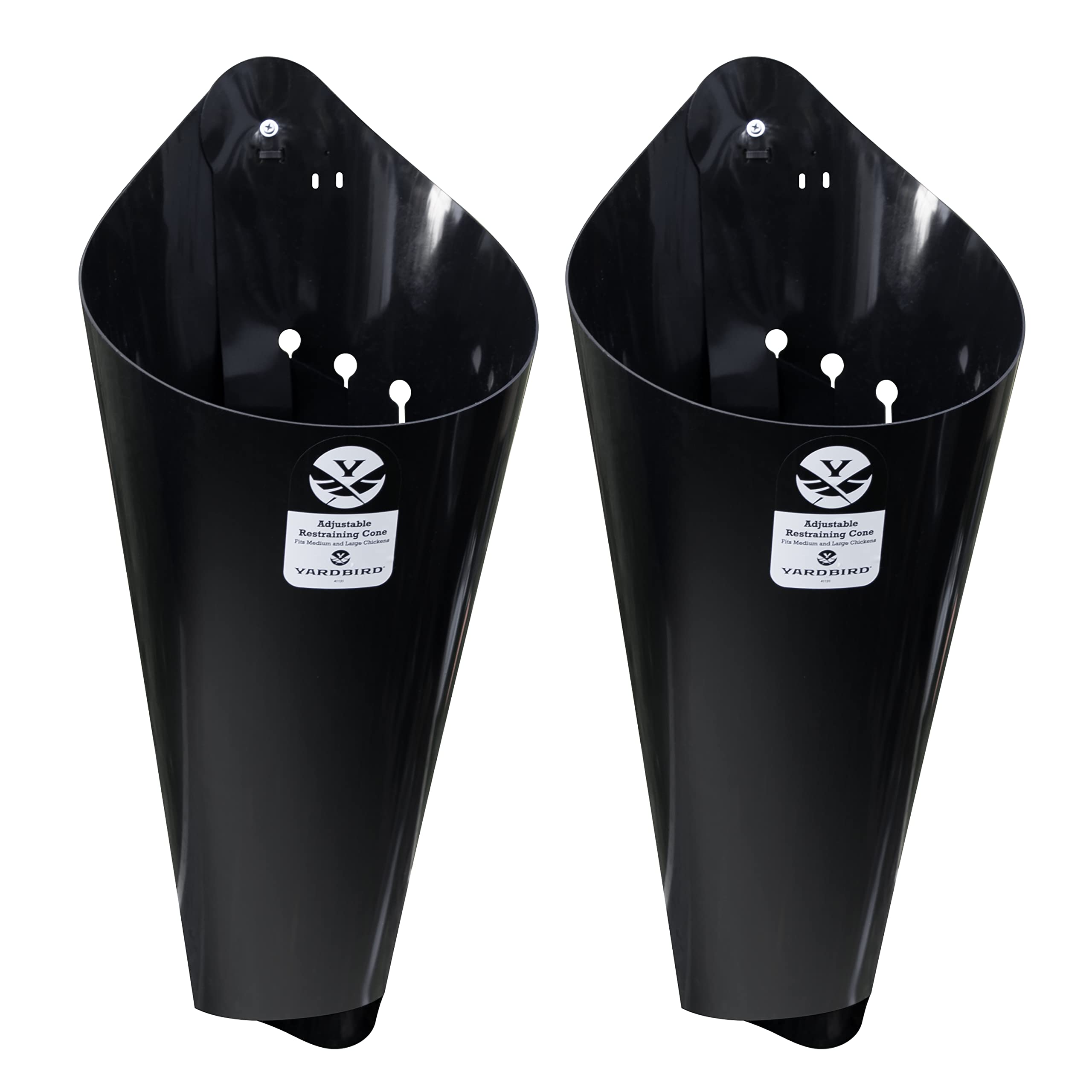 Yardbird Adjustable Restraining Cones for Dogs - 2 Pack Heavy Duty Plastic Pet Training Cones with 2 Size Settings & Mounting Holes - Easy Clean Composite Material - Perfect for Grooming, Vet Exams & Obedience Training