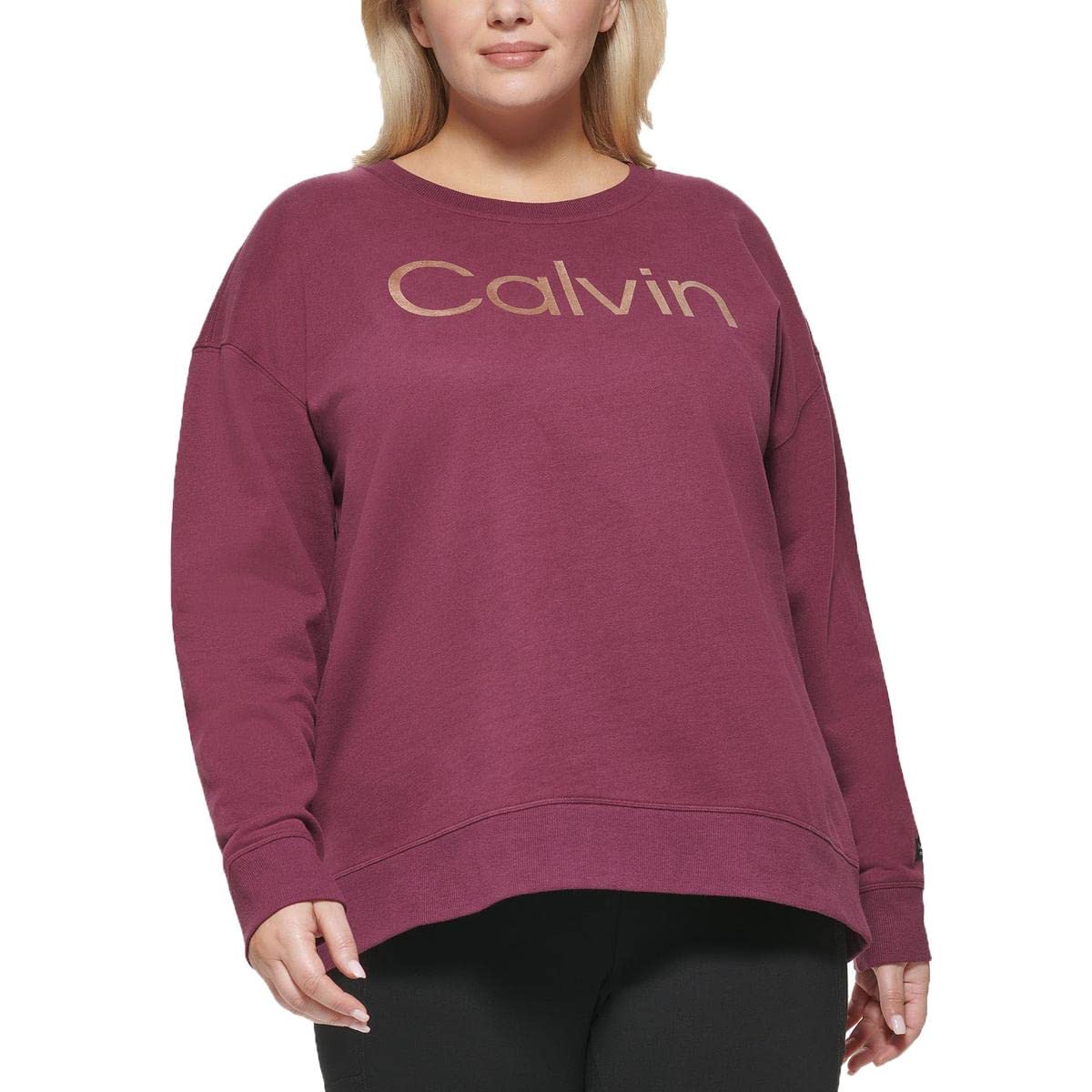 Calvin Klein Women's Fleece Sweatshirt - Soft & Cozy Pullover for Casual Wear, Plus Size Comfort | Perfect for Lounge, Workout & Everyday Outfits