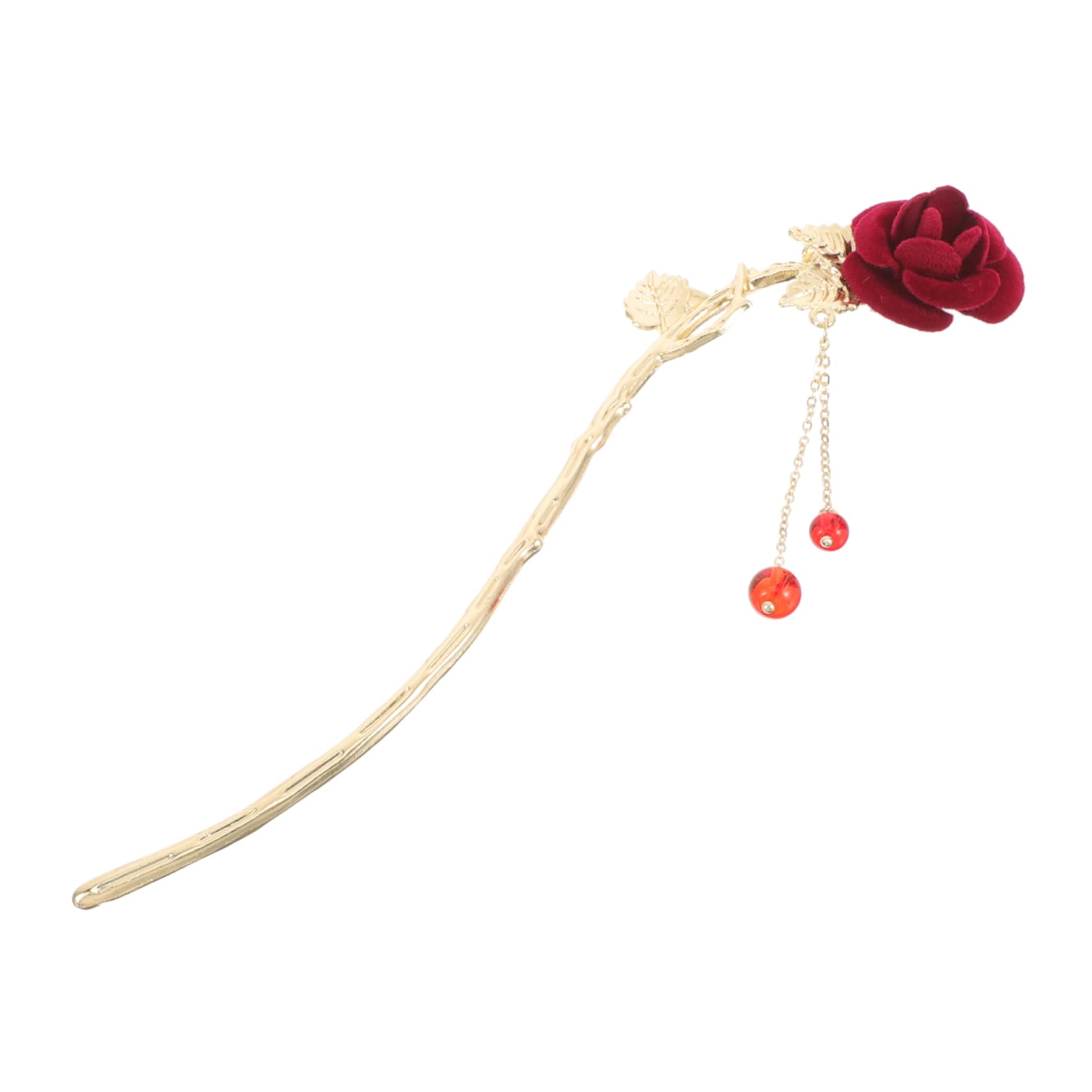Mikinona Rose Tassel Hair Clip - Vintage Style Hairpin for Women, Floral Corsage Hair Stick Pin, Elegant Ancient Chinese Hair Accessory for Weddings, Parties & Special Occasions