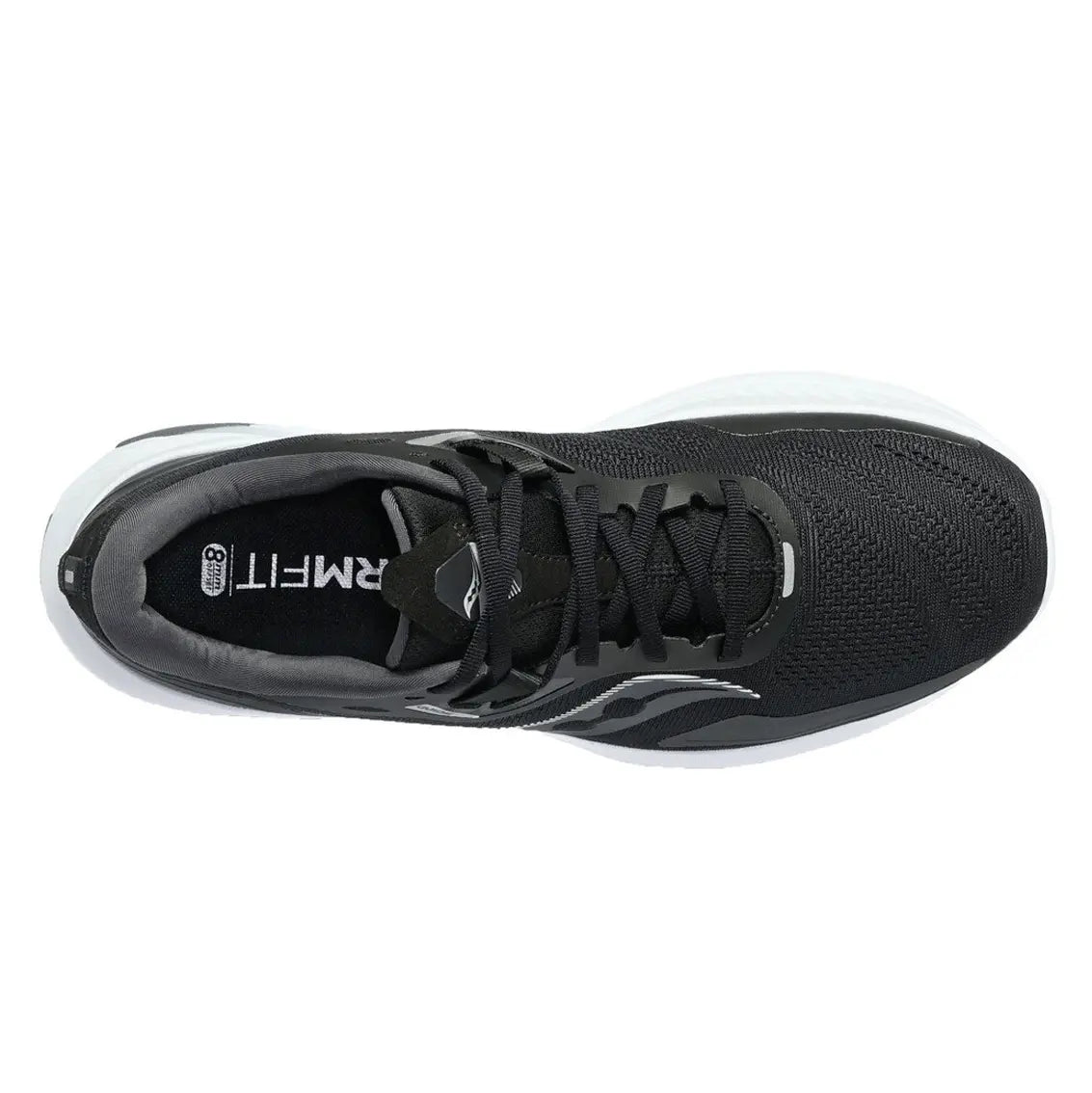Women's Saucony Ride 15 Wide Running Shoes - Black/White | Lightweight Cushioned Sneakers for Women | Perfect for Road Running, Jogging & Gym Workouts
