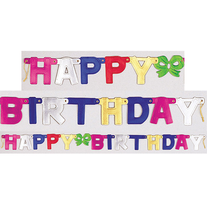 12 Pack Bulk Happy Birthday Party Banners - Colorful Decorations for Birthday Parties, Baby Showers & Celebrations - Perfect for Indoor & Outdoor Events