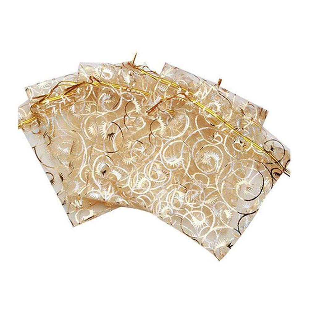 100pcs 9x12cm White Organza Bags for Wedding Favors, Jewelry Packaging, Party Decorations - Perfect for Bridal Shower, Birthday Gifts & DIY Crafts