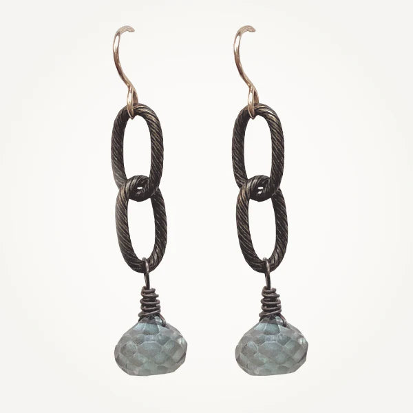 Blue Smoke Quartz Drop Earrings by Beatrixbell - Elegant Dangle Earrings for Women, Perfect for Weddings, Parties & Everyday Wear