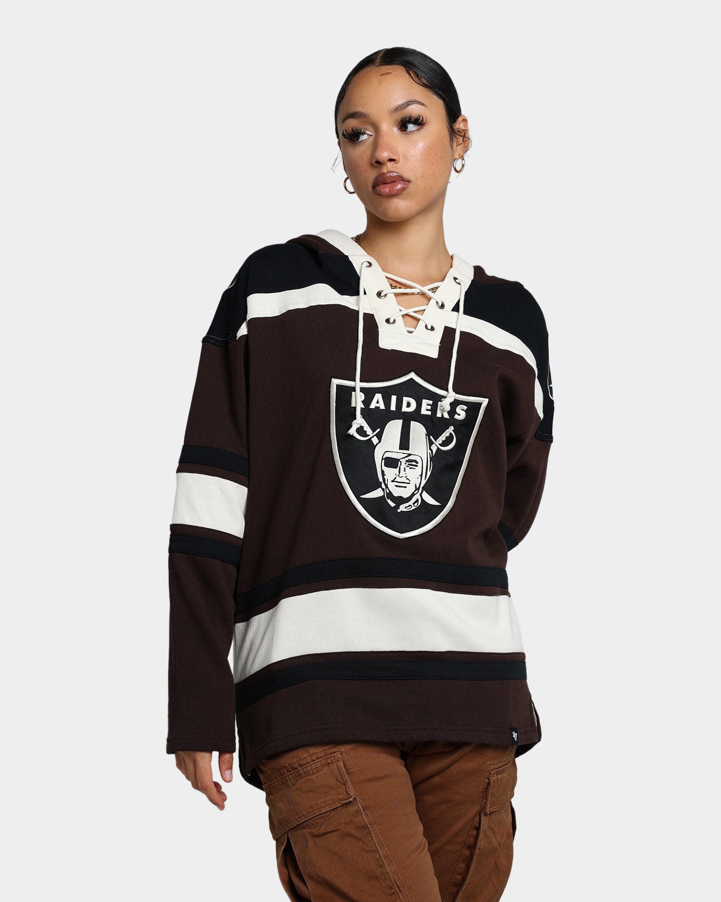 47 Brand Las Vegas Raiders Superior Lacer Hoodie Brown - NFL Fan Apparel for Men & Women - Perfect for Game Day, Tailgating & Casual Wear