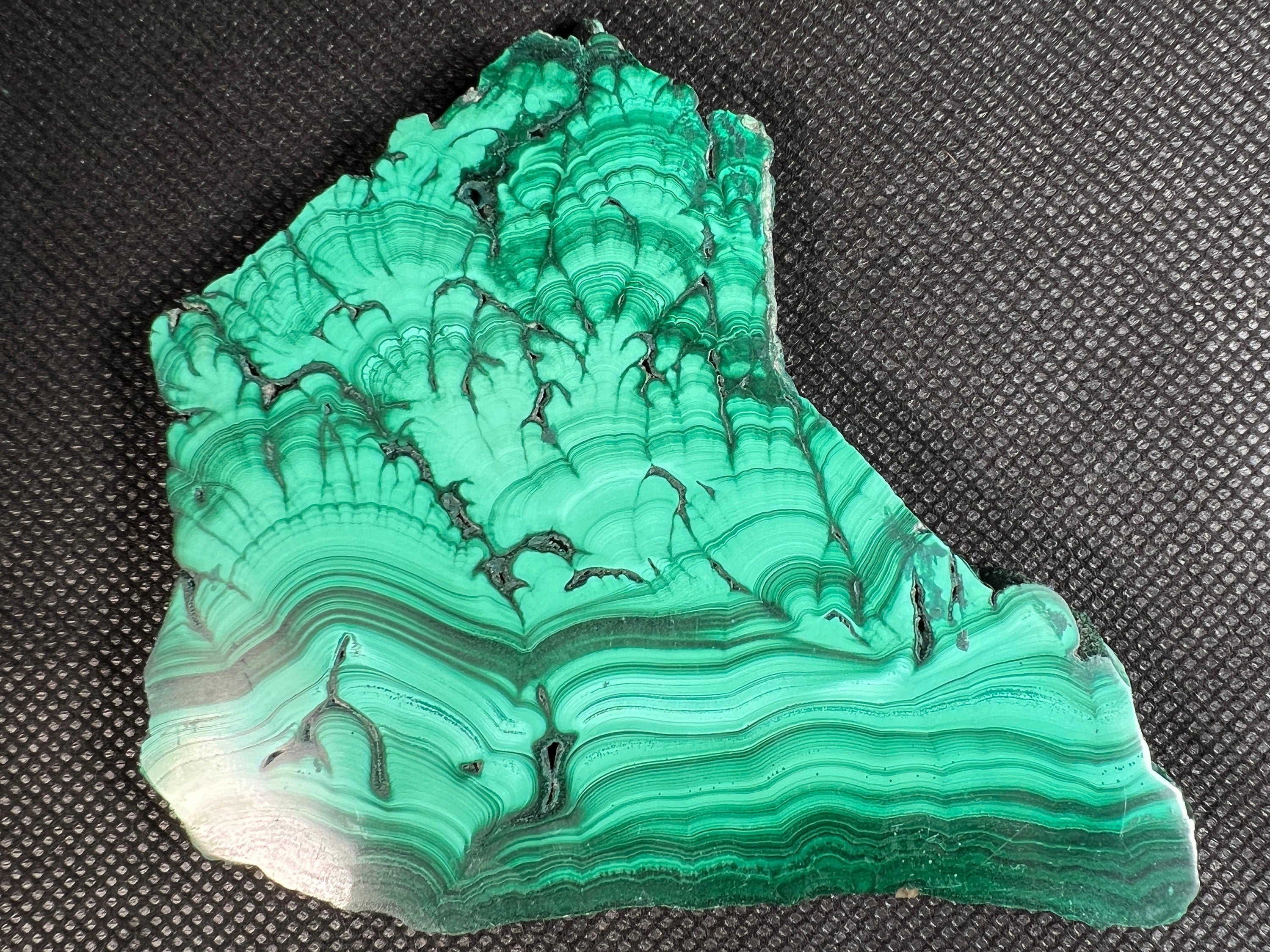 Natural Green Malachite Crystal Slab - Premium Polished Stone for Jewelry Making, Healing Crystals Collection, Unique Spiritual Gift & Home Decor (50423) | Perfect for Meditation, Energy Work & Crystal Displays