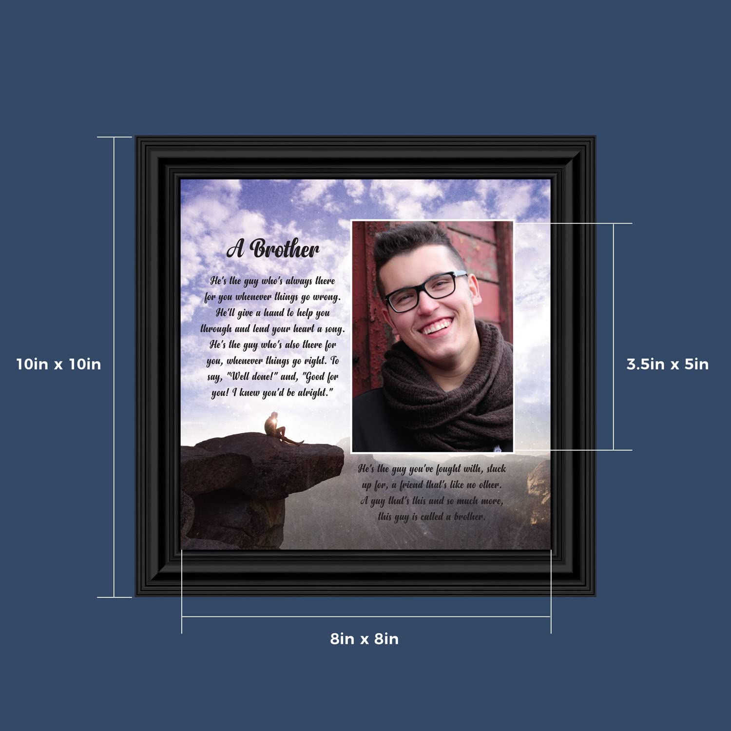 Crossroads Home Décor Brother Picture Frame - Big Brother Photo Frame 6329B for Siblings, Family Memories - Perfect for Bedroom, Nursery, or Gift