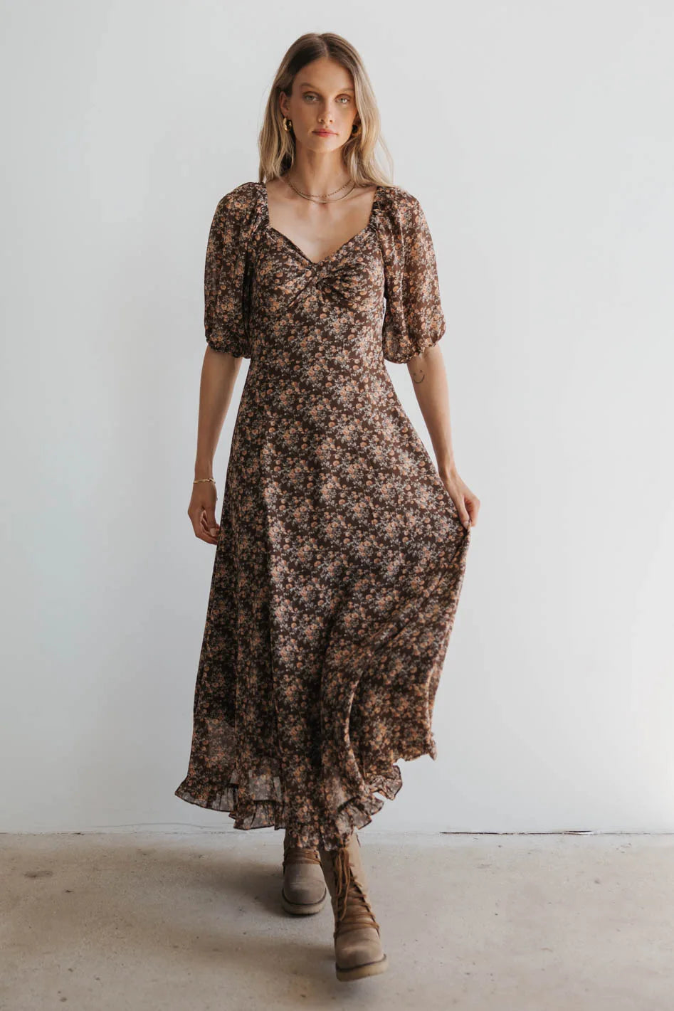 Jordana Floral Maxi Dress for Women - Summer Boho Long Flowy Dress with Pockets - Perfect for Beach Vacations, Weddings & Casual Outings