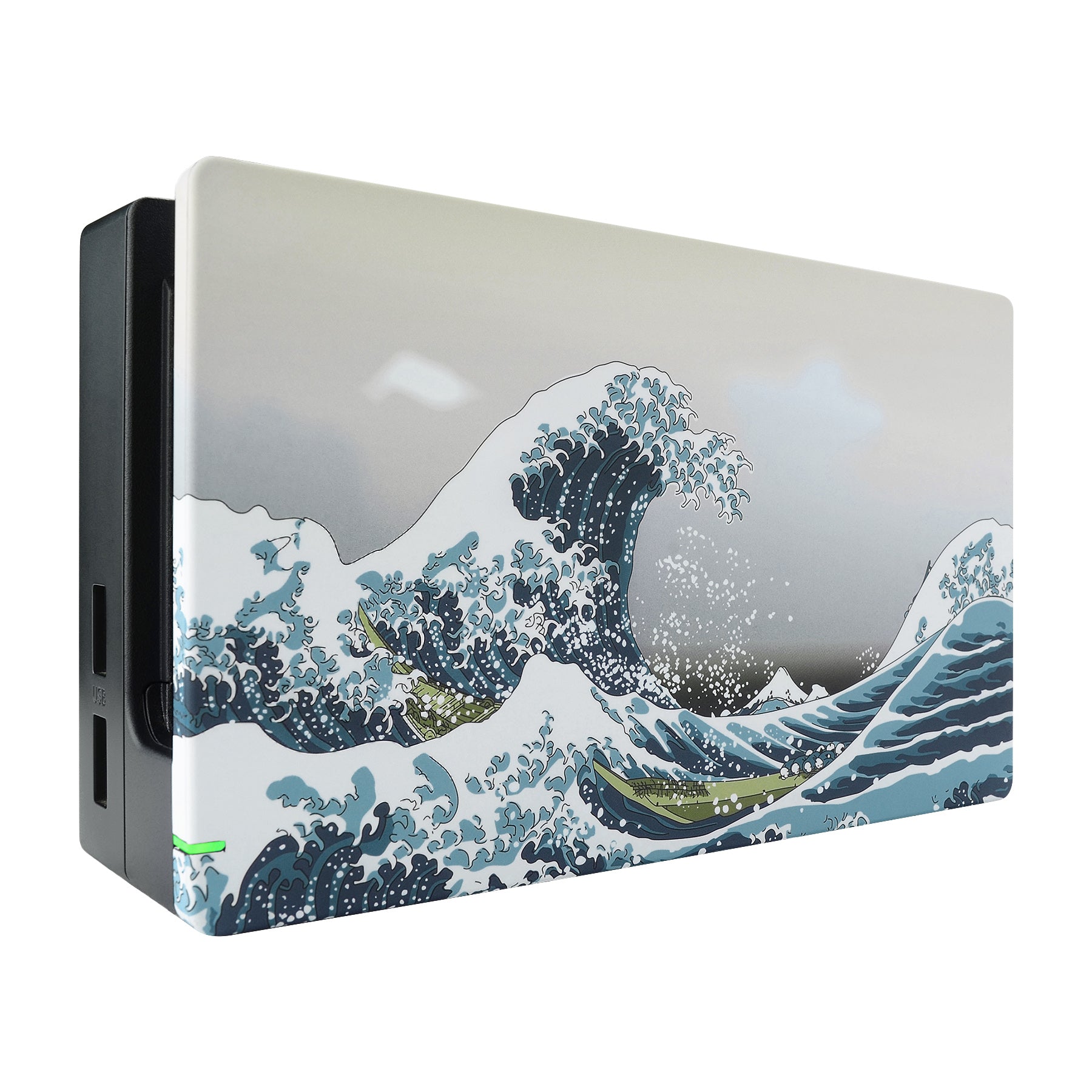 eXtremeRate Soft Touch Grip Faceplate for Nintendo Switch Dock - Great Wave Pattern DIY Replacement Shell - Compatible with Nintendo Switch Dock (Dock Not Included) - Perfect for Gaming Setup & Home Decoration
