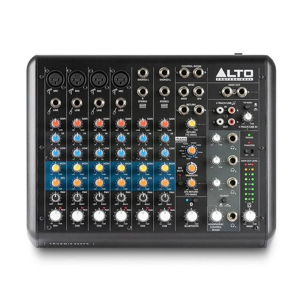Alto Professional TrueMix 800FX 8-Channel Analog Audio Mixer with Multi-FX Effects - Perfect for Live Performances, Studio Recording & DJ Mixing