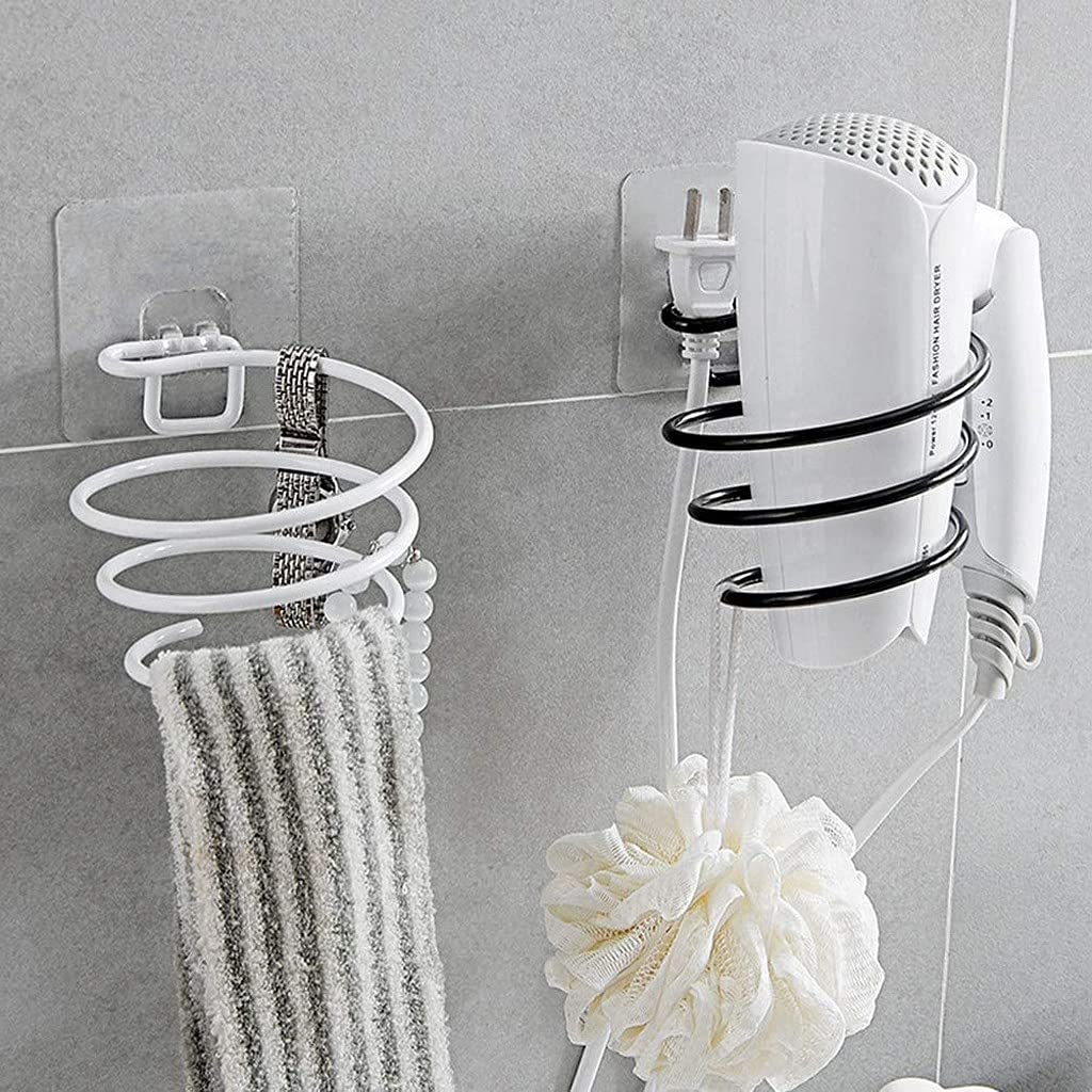Wall Mount Hair Dryer Holder & Styling Tools Organizer - Bathroom & Bedroom Storage for Flat Iron, Curling Wand, Hair Straightener (White) | Perfect for Salon, Home & Travel Use