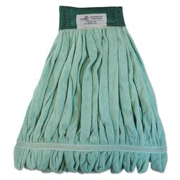 Premium Microfiber Looped-End Wet Mop Heads - Medium Size, Green (12-Pack) - Ideal for Hardwood Floors, Tile & Kitchen Cleaning - BWKMWTMGCT