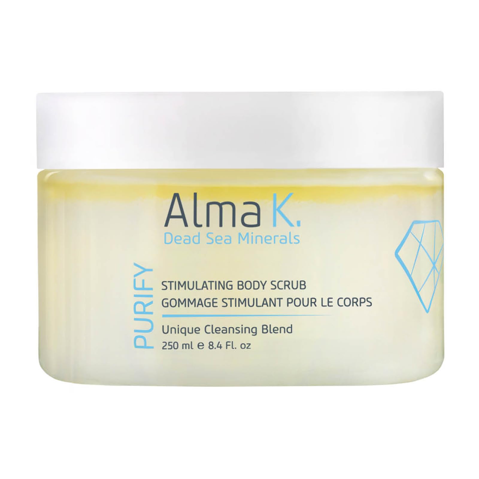 Alma K Stimulating Body Scrub with Dead Sea Salt & Grapeseed Oil - Exfoliating & Cleansing Bath Scrub - White Tea Neroli Scented - 8.4 oz for Spa Day & At-Home Relaxation