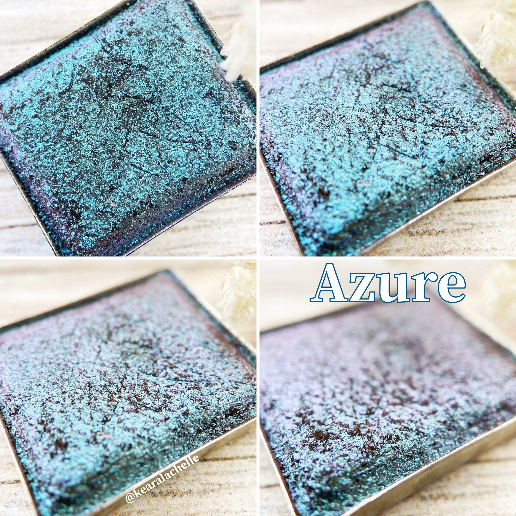 Azure Deep Iridescent Multichrome Eyeshadow - Long Lasting Highly Pigmented Makeup for Party, Night Out & Special Occasions
