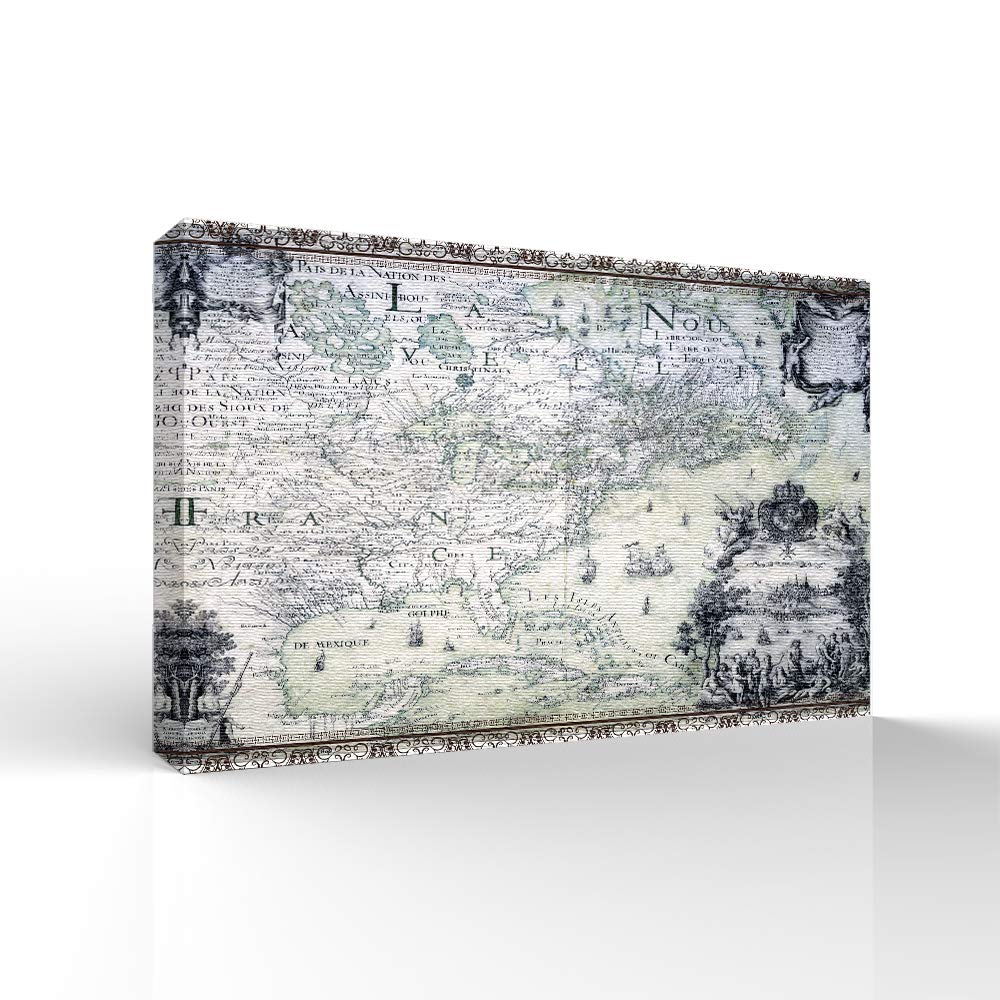 Wall26 Canvas Wall Art - World Maps Pictures for Home Decor, Bedroom & Living Room Paintings, Framed Canvas Prints, 12x18 inches, Perfect for Office, Dorm, or Gift Giving