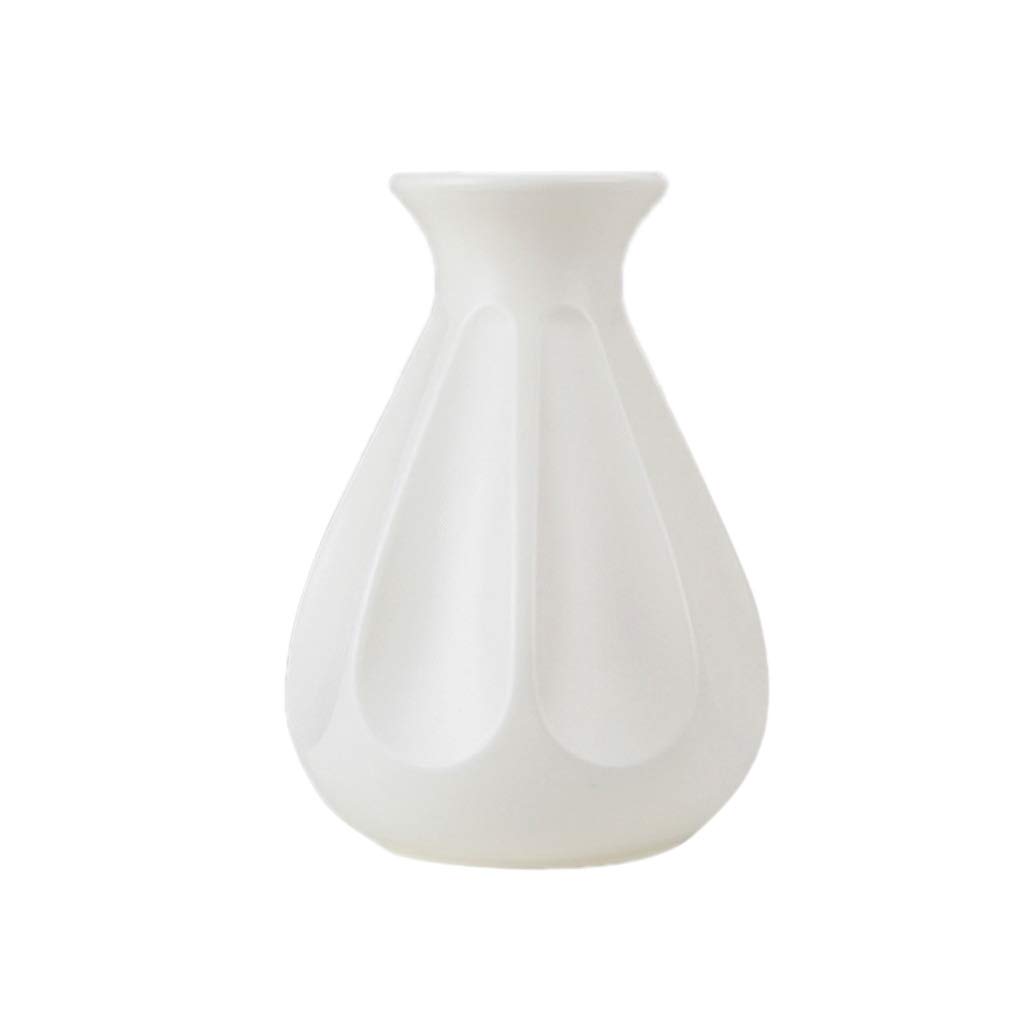 Youngy Flower Pot - Nordic Origami Style Plastic Vase, Ceramic-Like Decorative Planter Basket for Home & Office Decor (White) - Perfect for Indoor Plants, Succulents, and Floral Arrangements
