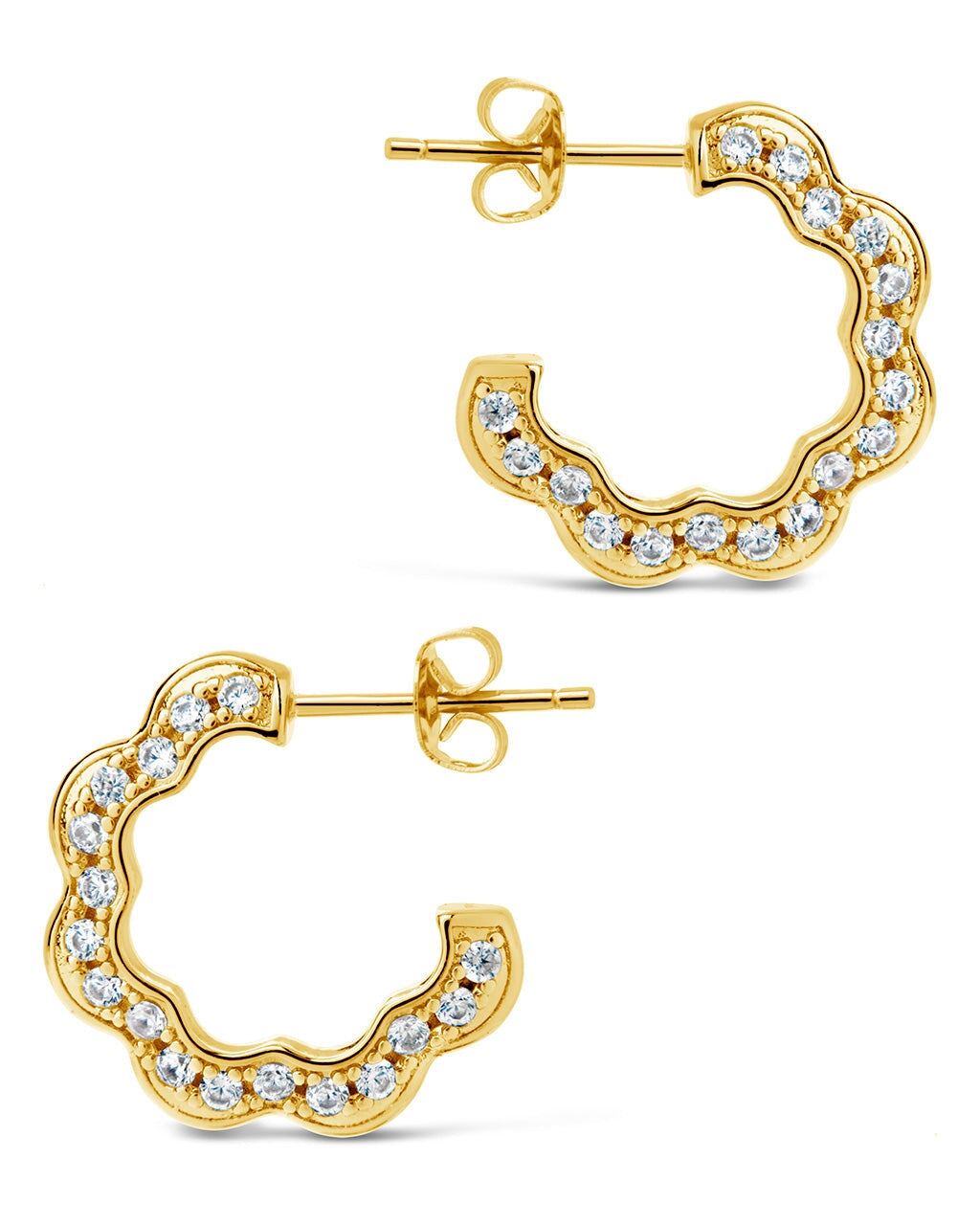 Marisole CZ Rose Petal Hoop Earrings - 925 Sterling Silver Cubic Zirconia Floral Dangle Earrings for Women | Perfect for Weddings, Date Nights & Special Occasions