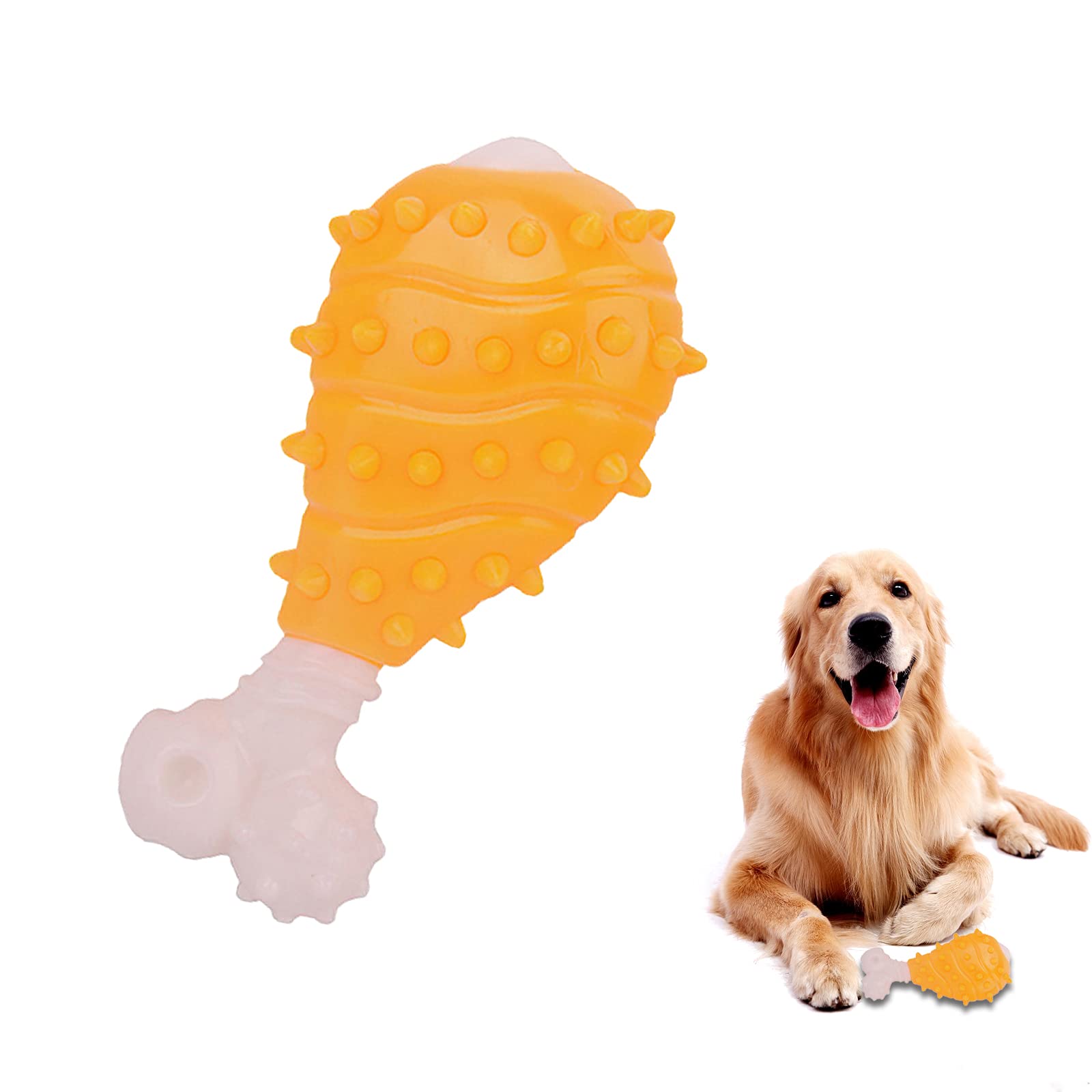 Durable Chicken Leg Dog Chew Toy - Tough Teeth Cleaning Chew for Small & Medium Dogs - Super Chewer Toy for Puppy Teething & Aggressive Chewers - Perfect for Indoor Play & Outdoor Fetch