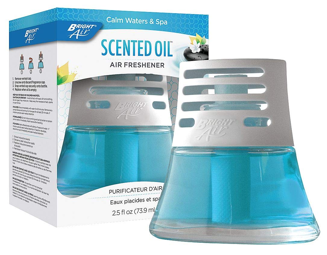BRIGHT Air 900115CT Scented Oil Air Freshener - Calm Waters & Spa Fragrance, 2.5oz (6-Pack) | Long-Lasting Home & Car Aroma for Relaxation & Stress Relief