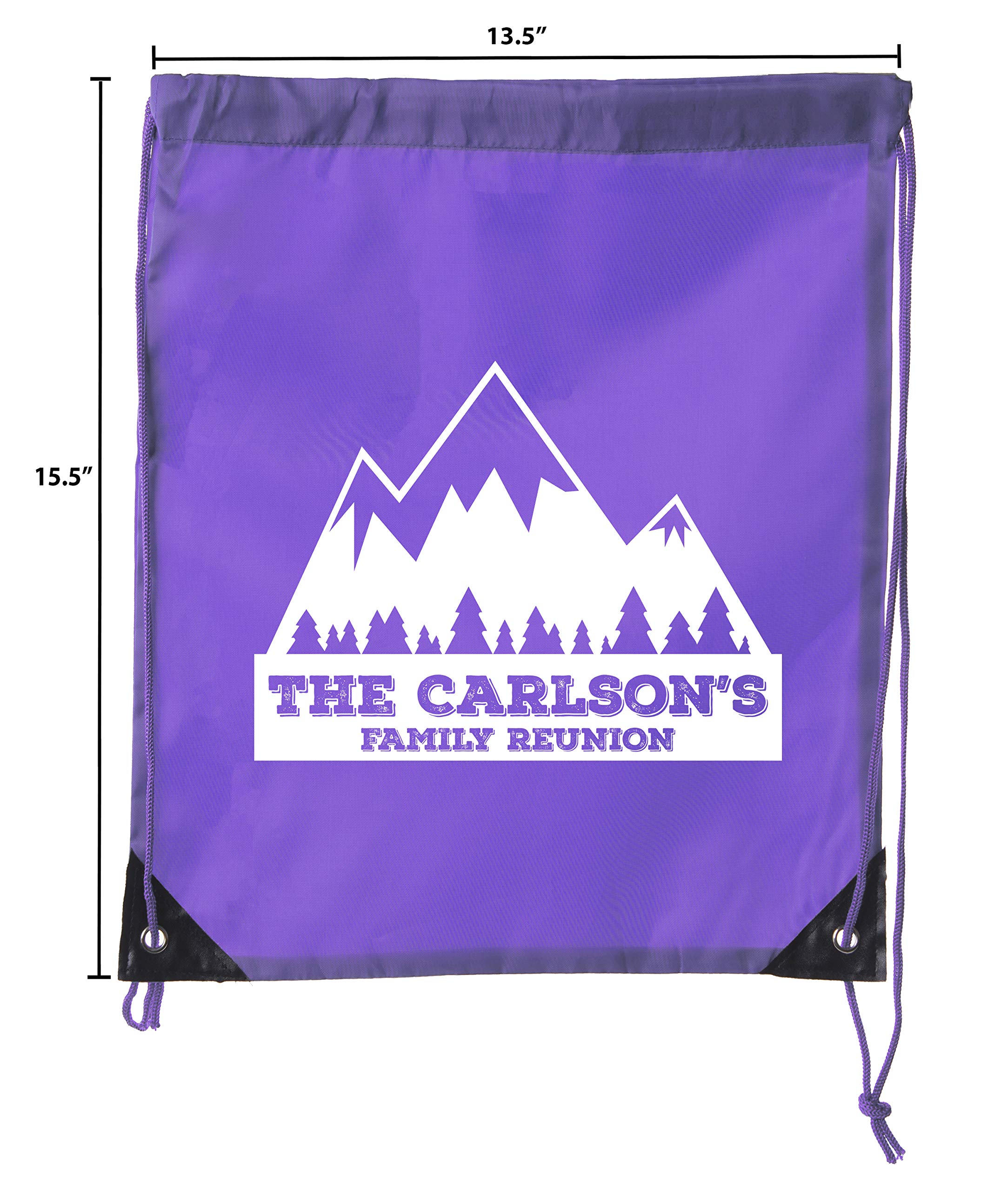 Personalized Mountains Design Gift Bags - Custom Name Family Reunion Party Favors for Weddings, Baby Showers & Special Events