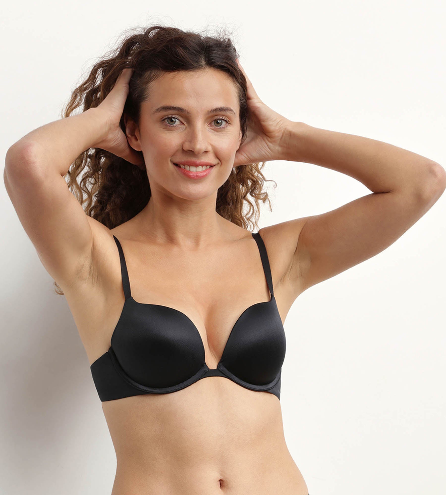 Push Up Underwire Bra - Black Microfiber Lace Lingerie for Women | Comfortable & Sexy Support | Perfect for Date Night, Special Occasions & Everyday Wear