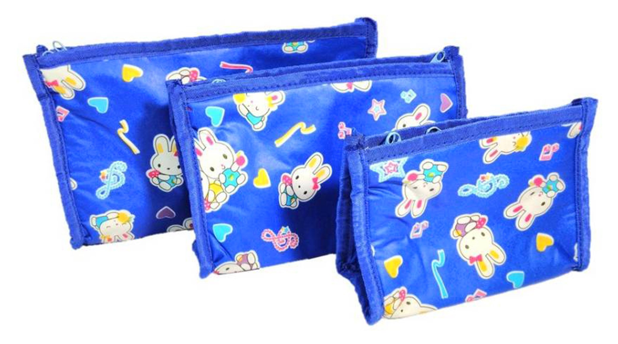 Atorakushon® Fabric Multipurpose Makeup Pouch - Cosmetic & Jewelry Organizer, Travel Toiletry Bag, Vanity Storage Box (Blue) - Perfect for Home, Travel & Wardrobe Organization