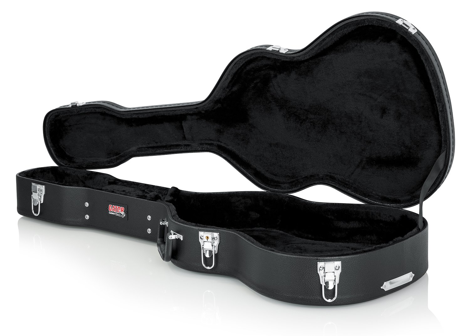 Gator GWE-CLASSIC Hard-Shell Wood Case for Classical Guitars with Amazon Basics Guitar Stand - Durable Protection for Travel & Home Storage | Perfect for Musicians, Performances & Guitar Safekeeping