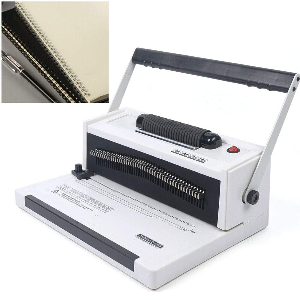 LOYALHEARTDY 46-Hole Manual Spiral Binding Machine with Electric Metal Roller - Professional Book & Document Binder for Office, School, Presentations & Reports
