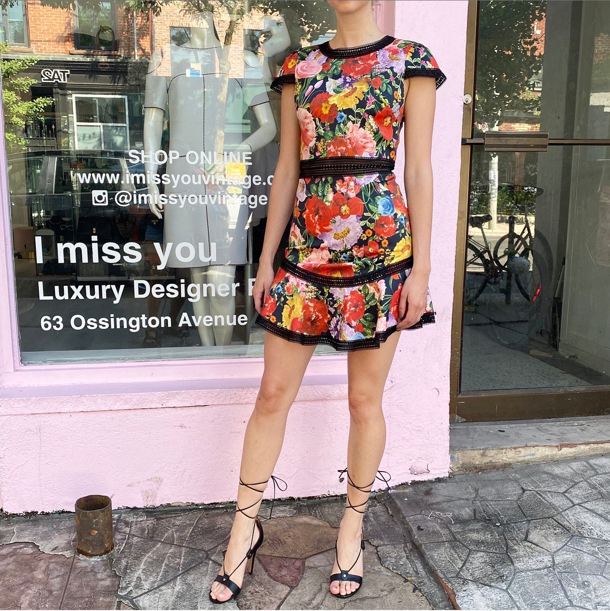 Alice and Olivia Red Floral Rapunzel Dress - Women's Elegant Midi Dress for Parties, Weddings & Special Occasions