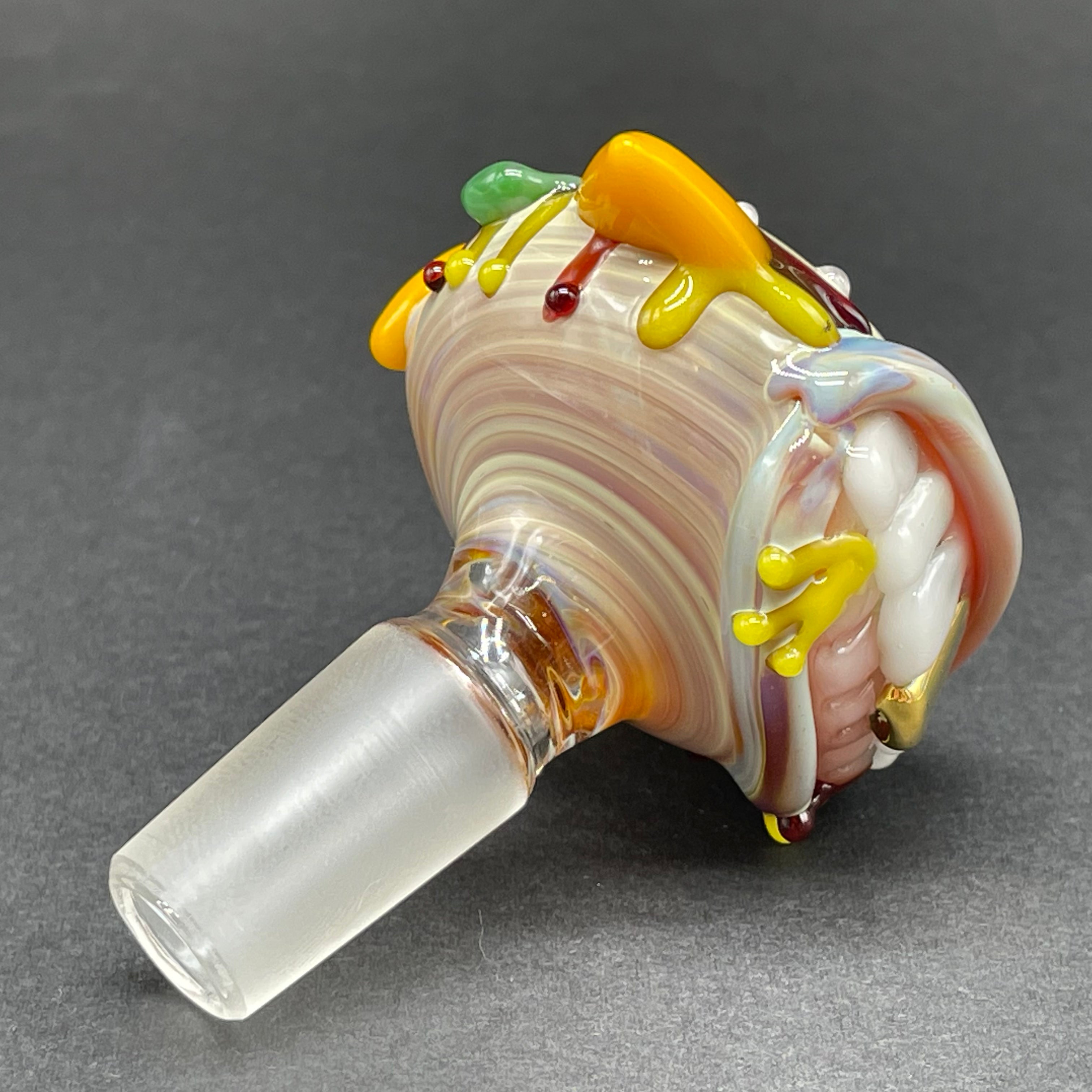 14mm Cheeseburger Glass Slide - Premium Borosilicate Glass Pipe for Smooth Smoking | Perfect for Concentrates, Herbs & Personal Use at Home or On-the-Go