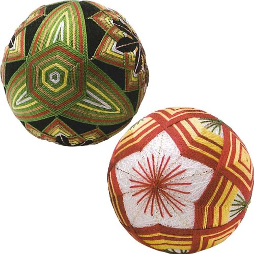 Orimupasu 3-Piece Plum Temari Turtle Ring-Wing Kit - Handmade Japanese Craft for DIY, Home Decor, Gift Giving & Party Favors