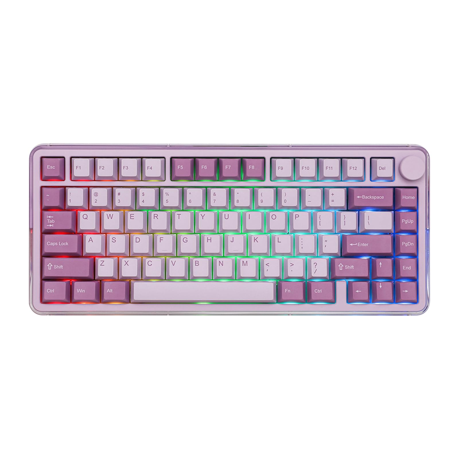 KiiBoom Breeze 75 Wireless Mechanical Keyboard - RGB, 8000mAh, for Gaming & Office (Purple)