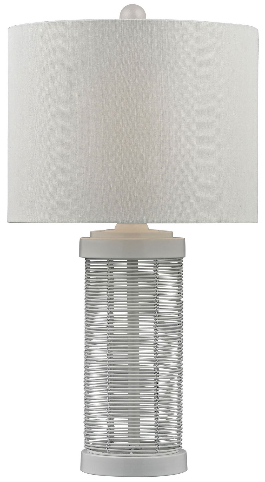 HGTV Home Gloss White Wire Table Lamp - Modern Decorative Lighting for Living Room, Bedroom & Office - Perfect for Home Decor and Ambient Lighting